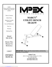 Impex MARCY SB-261W Owner's Manual