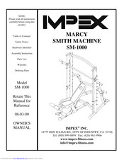 Impex MARCY SM-1000 Owner's Manual