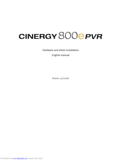 Terratec Cinergy 800 ePVR Hardware And Driver Installation Manual