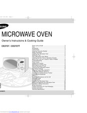 SAMSUNG CE2727 Owner's Instructions And Cooking Manual