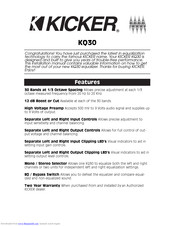 Kicker KQ30 User Manual