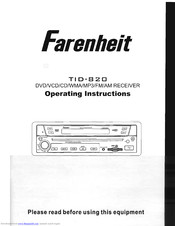 Farenheit TID-820 Operating Instructions Manual