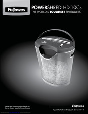 Fellowes POWERSHRED HD-10Cs Instructions