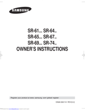SAMSUNG SR-69 Series Owner's Instructions Manual