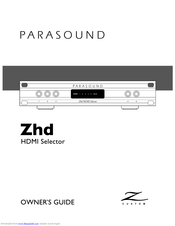 Parasound Zhd Owner's Manual