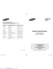 SAMSUNG LA70F9 Owner's Instructions Manual