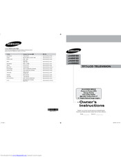 SAMSUNG LA46N81BD Owner's Instructions Manual