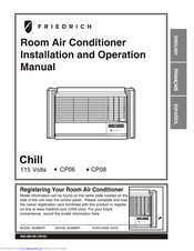 Friedrich Chill CP08 Installation And Operation Manual