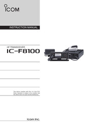 Icom IC-F8100 Instruction Manual