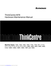 Lenovo ThinkCentre M78 Hardware Maintenance Manual