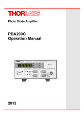 THORLABS PDA200C Operation Manual