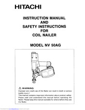 Hitachi NV 50AG Instruction Manual And Safety Instructions