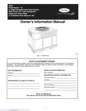 Carrier Performance 15 Owner's Information Manual
