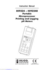 HANNA INSTRUMENTS HI9224 Instruction Manual