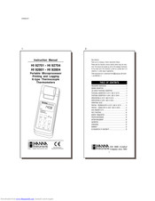 HANNA INSTRUMENTS HI 92801 Instruction Manual