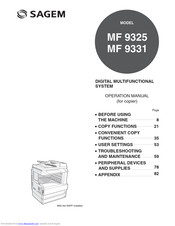 SAGEM MF 9325 Operation Manual