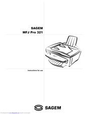 SAGEM MF J PRO 321 Instructions For Use Manual