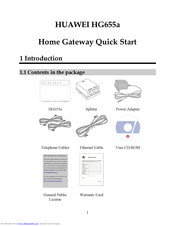 Huawei HG655a Quick Start Manual