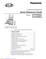 Panasonic KX-PW38CL Quick Reference Manual
