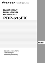 Pioneer PDP-615EX Operating Instructions Manual