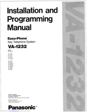 Panasonic Easa-Phone VA-1232 Installation Manual