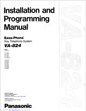 Panasonic Easa-Phone VA-12020 Installation And Programming Manual