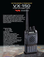 Yaesu VX-150 Specifications