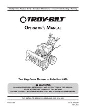 Troy Bilt Polar Blast 4510 Snow Thrower Operator's Manual