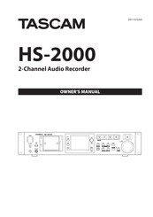 Tascam HS-2000 Owner's Manual