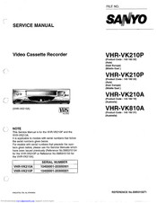 Sanyo VHR-VK210P Service Manual