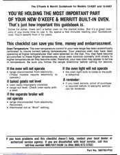 O'Keefe & Merritt 12-6267 Manual Book