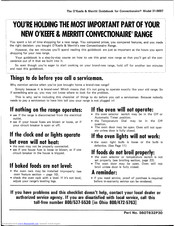 O'Keefe & Merritt Convectionare 31-6697 Manual Book