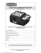 Back to Basics 4-SLICE EGG & MUFFIN TOASTER Instruction Manual