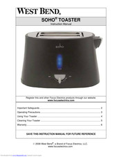 West Bend SOHO Toaster Instruction Manual
