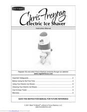 Back to Basics Electrick Ice Shaver Instruction Manual