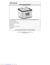 West Bend Arctic Pops Maker Instruction Manual
