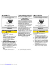 West Bend MICROWAVE POPCORN POPPER Instruction Manual