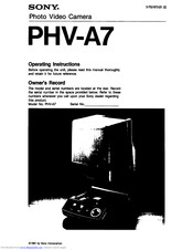 Sony PHV-A7 Operating Instructions Manual