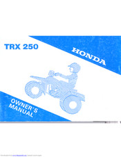 Honda TRX250 Ower's Manual