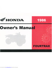 Honda 1986 FOUR TRAX 70 Owner's Manual