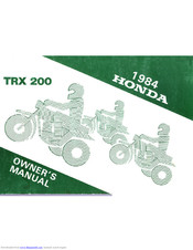 Honda 1984 TRX 200 Owner's Manual