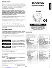 Honda iGX440 Owner's Manual