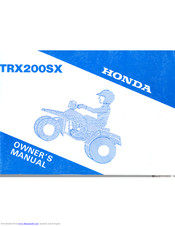 Honda 86-88 TRX 200SX Fourtrax Owner's Manual