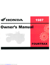 Honda 1987 FOUR TRAX 200SX Owner's Manual