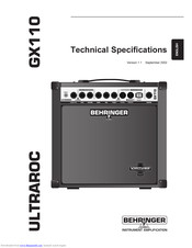 Behringer Ultraroc GX110 Specfications