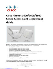 Cisco Aironet 3600 Series Deployment Manual