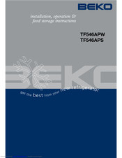 Beko TF546APS Installation, Operating And Maintanance Instructions