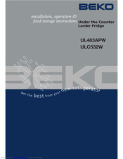 Beko ULC532W Installation, Operating And Maintanance Instructions