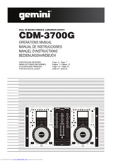 Gemini CDM-3700G Operation Manual
