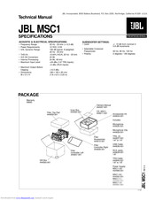 JBL MSC1 Technical Manual